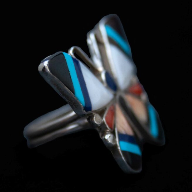 Zuni Inlay Butterfly Ring - Image 2