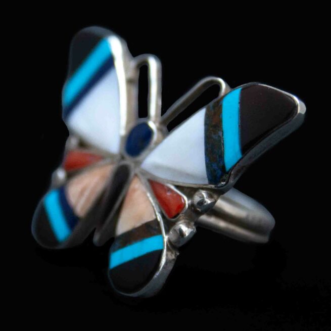 Zuni Inlay Butterfly Ring - Image 3