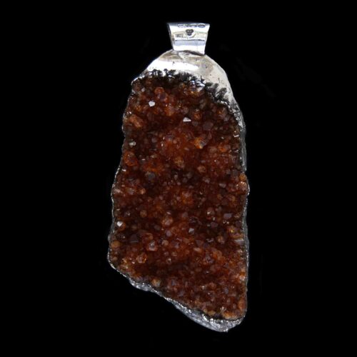 Large Pendentif Citrine Lit de Cristaux