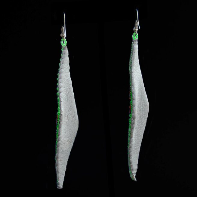 Boucles d'Oreilles Perlage Vert – Image 2