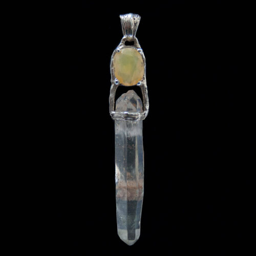 Yellow Opal Quartz Silver Pendant