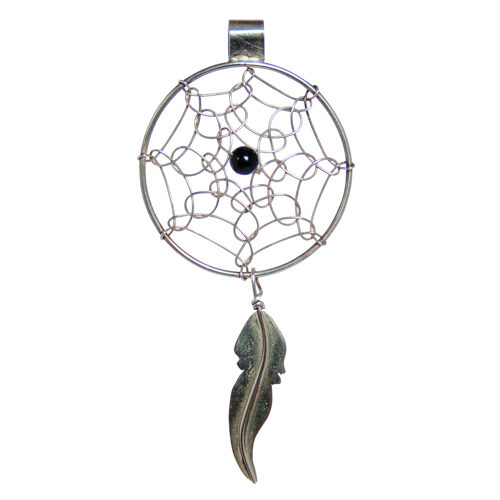 Jet Dream Catcher Pendant