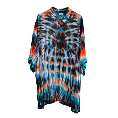 Large Blue Tie-Dye Shirt