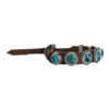 Navajo Leather Turquoise Bracelet - Image 2