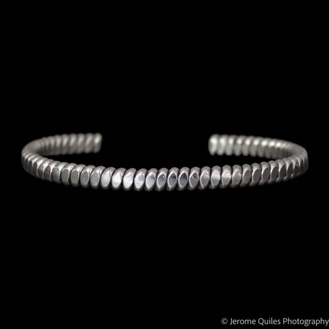 Navajo Striated Silver Bracelet