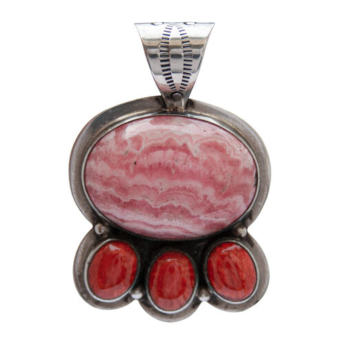 Pendentif Rhodochrosite Corail