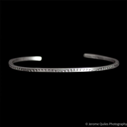 Silver Bracelet Serrated Design