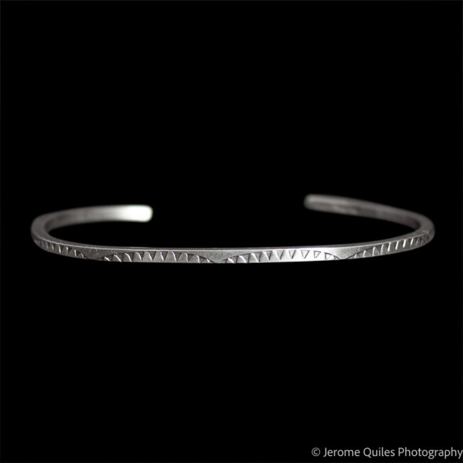 Silver Bracelet Serrated Design