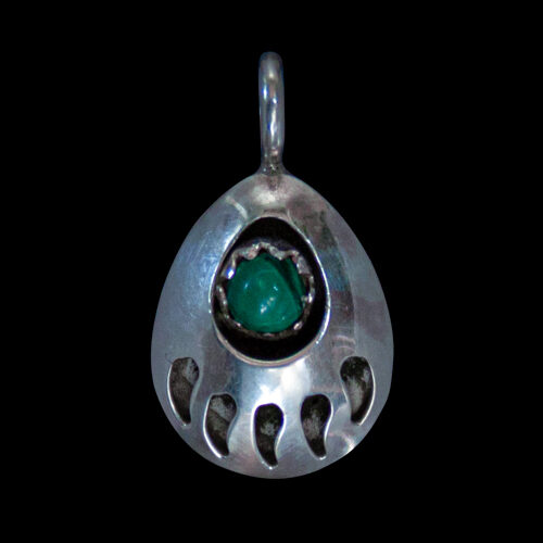 Small Malachite Bear Paw Pendant