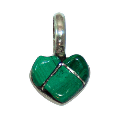 Petit Pendentif Cœur Malachite