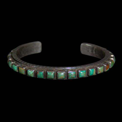 Thick Green Turquoise Zuni Bracelet