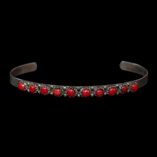 Thin Coral Navajo Bracelet