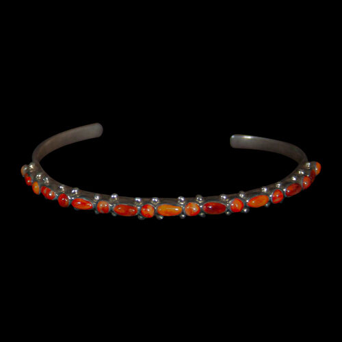 Thin Orange Shell Zuni Bracelet