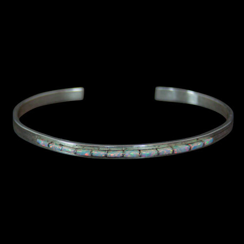 Thin White Opal Bracelet
