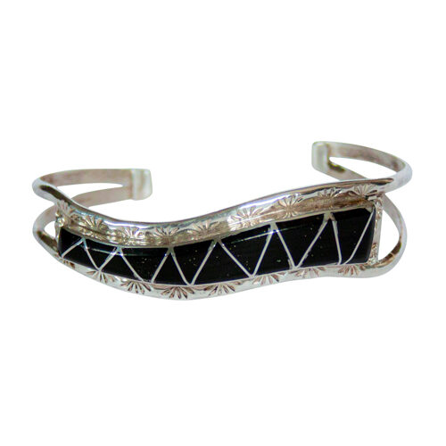 Zuni Jet Silver Bracelet