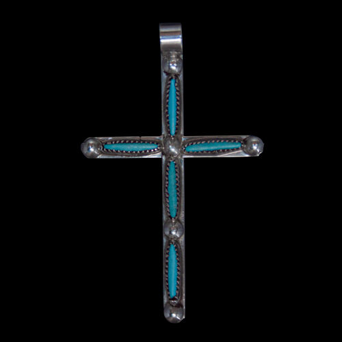 Pendentif Zuni Croix Turquoise