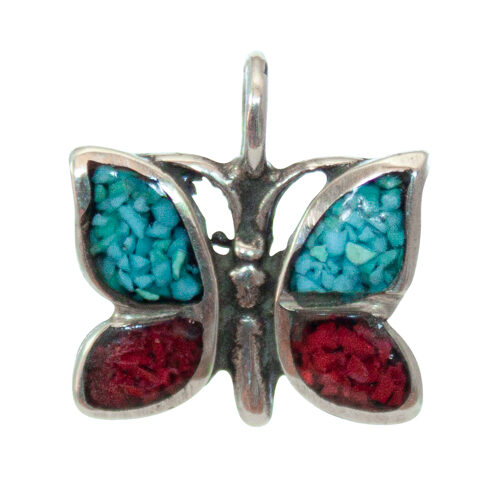Blue Red Butterfly Pendant