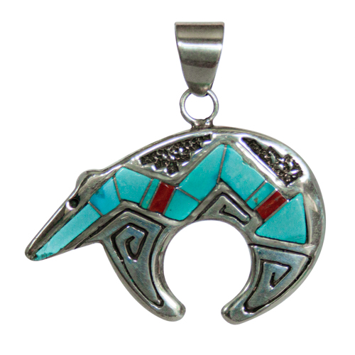 Reversible Turquoise Bear Pendant