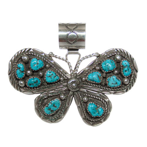 Darlene Begay Turquoise Butterfly Pendant