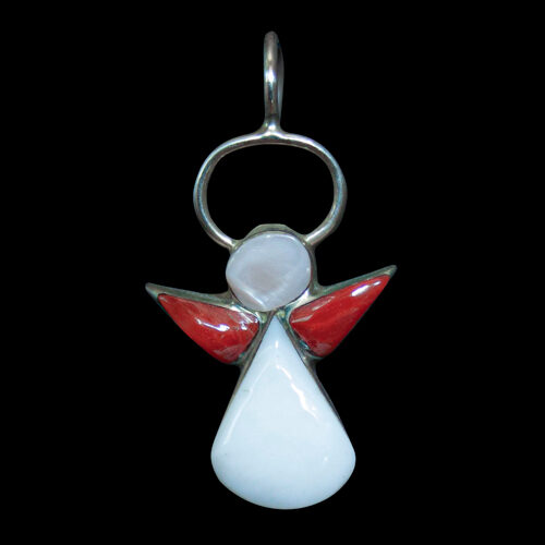 Red Coral Angel Pendant