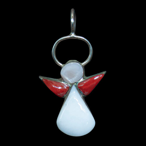 Pendentif Ange Corail Rouge