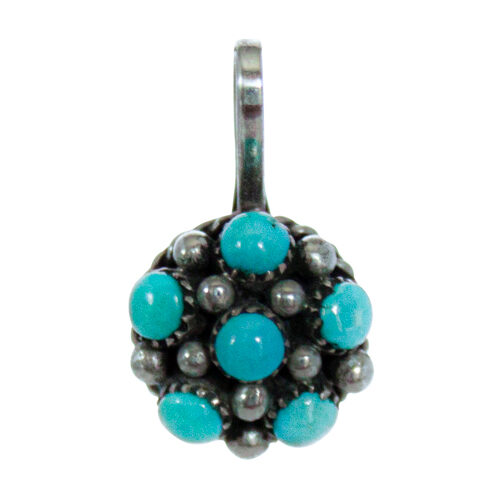 Small Round Dotted Turquoise Pendant