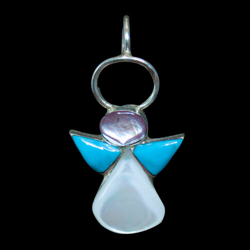 Turquoise Angel Zuni Pendant