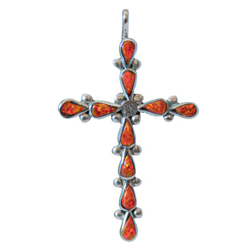 Crucifix Zuni Opale Orange