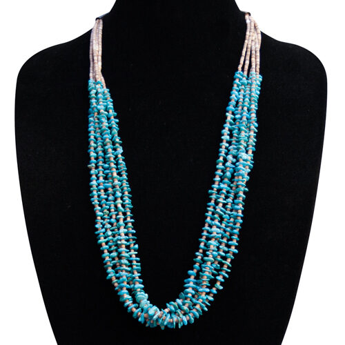 Collier Turquoise Cinq-Rangs Années 30