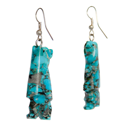 Turquoise bear deals earrings