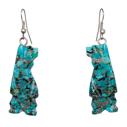 Boucles d'Oreilles Ours Turquoise Claudia Peina