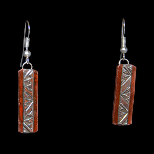 Copper Silver Drop Earrings