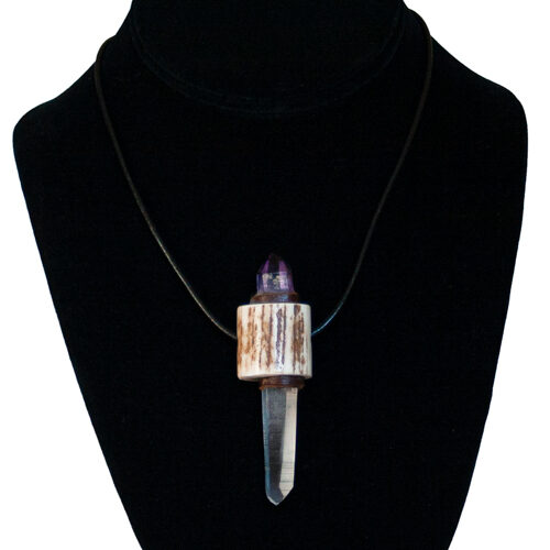 Deer Horn Amethyst Quartz Pendant