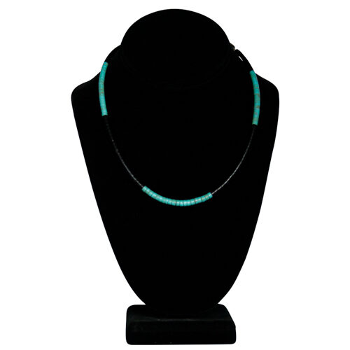 Collier Delbert Crespin Turquoise Jais