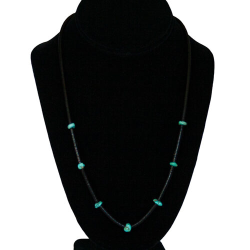 Jet Necklace Turquoise Accents