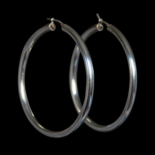 Medium Size Silver Hoops