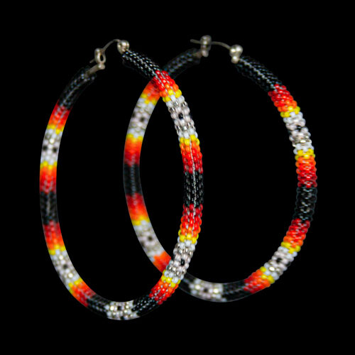 Native American Beaded Hoop Earrings