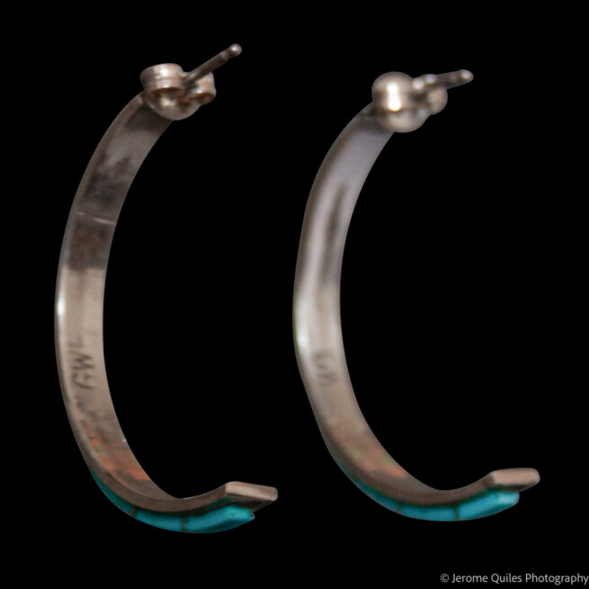 Native American Turquoise Earring Hoops - Image 2