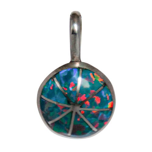 Round Blue Opal Pendant