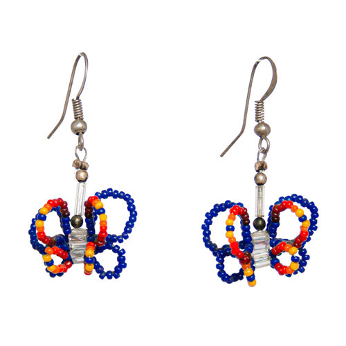 Small Beaded Butterfly Earrings