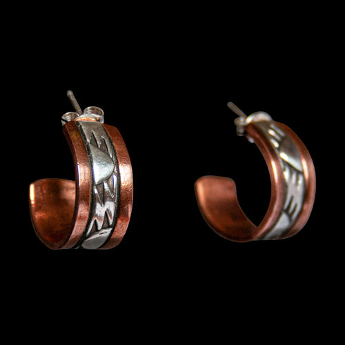 Petites Boucles Créoles Cuivre Argent
