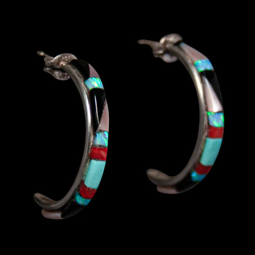 Tribal Design Hoop Earrings