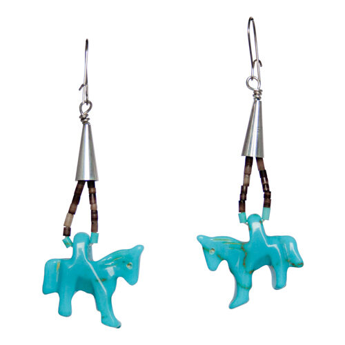Boucles d'Oreilles Chevaux Turquoise