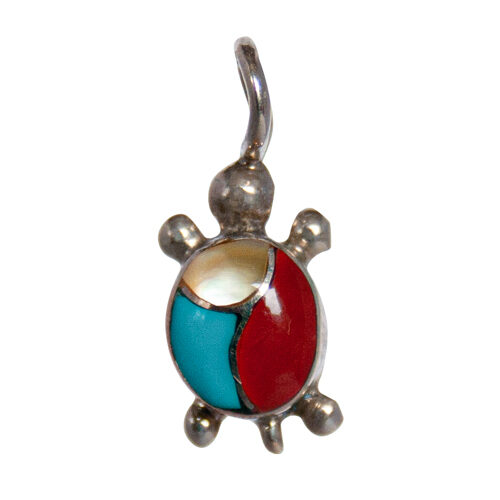 Yellow Blue Red Turtle Pendant