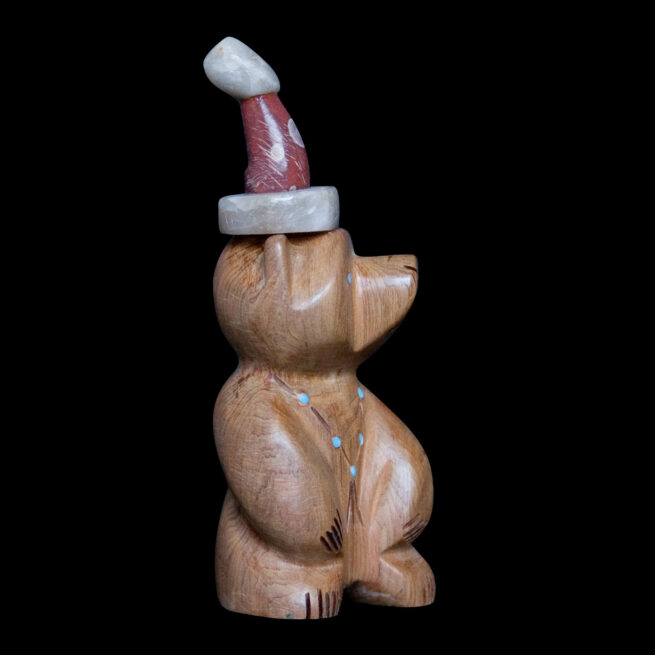 Sculpture Bois Ours Festif – Image 2