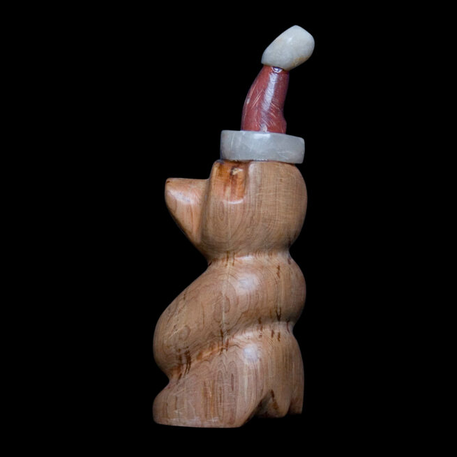 Sculpture Bois Ours Festif – Image 3
