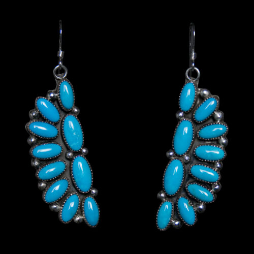 Boucles d'Oreilles Turquoise Demi-Lunes