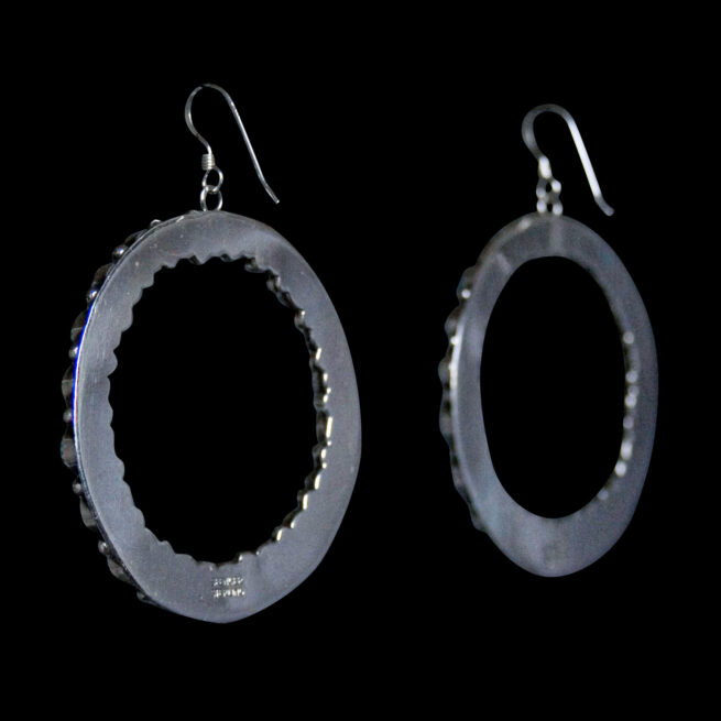 Boucles d'Oreilles Turquoise Circulaires Larges – Image 3