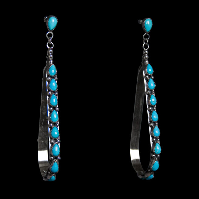 Teardrop Turquoise Loop Earrings - Image 2