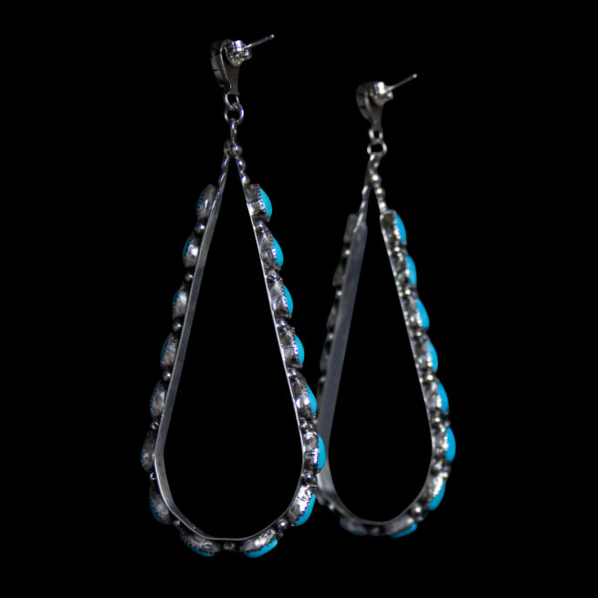 Teardrop Turquoise Loop Earrings - Image 3